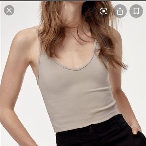 Aritzia Gray/ Taupe Crop Tank